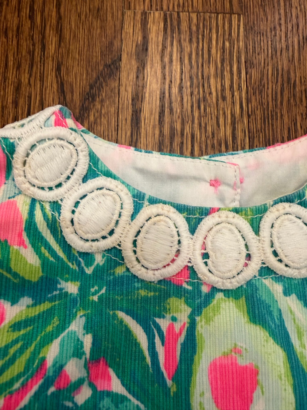 Lily Pulitzer Girls Tropical Print Dress with Bloomers - Pink & Teal - Picture 4 of 4